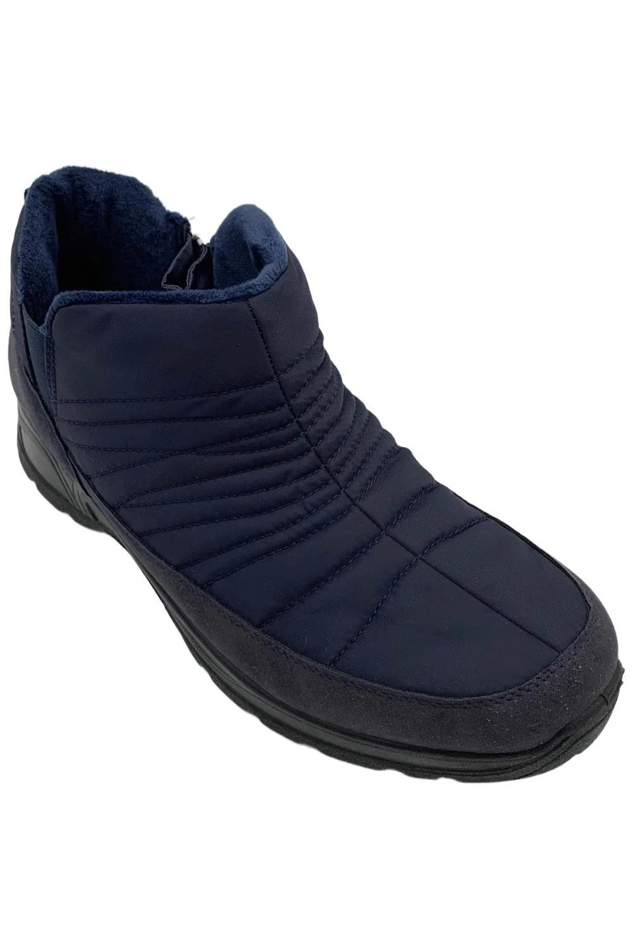 Easy Dry Women's Jax Zip-Up Ankle Boot Navy - Wide